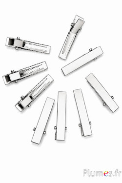 Mollette a coccodrillo per capelli - 7 x 34 mm - argentato